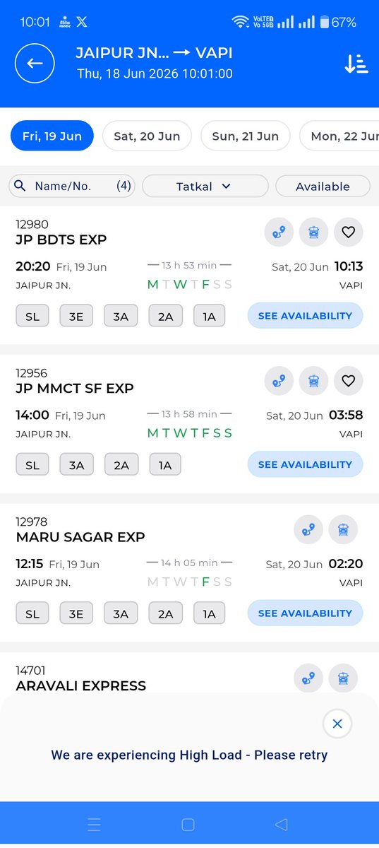 PriyankKothari1's tweet photo. @RailwaySeva @RailMinIndia you are pathetic. In name of tatkal you are running a scam. No individual can book a tatkal ticket without the help of agent. Absolutely pathetic service. You can never improve. Look at the message below while trying to book. @AshwiniVaishnaw https://t.co/g3f3t8Xcwt