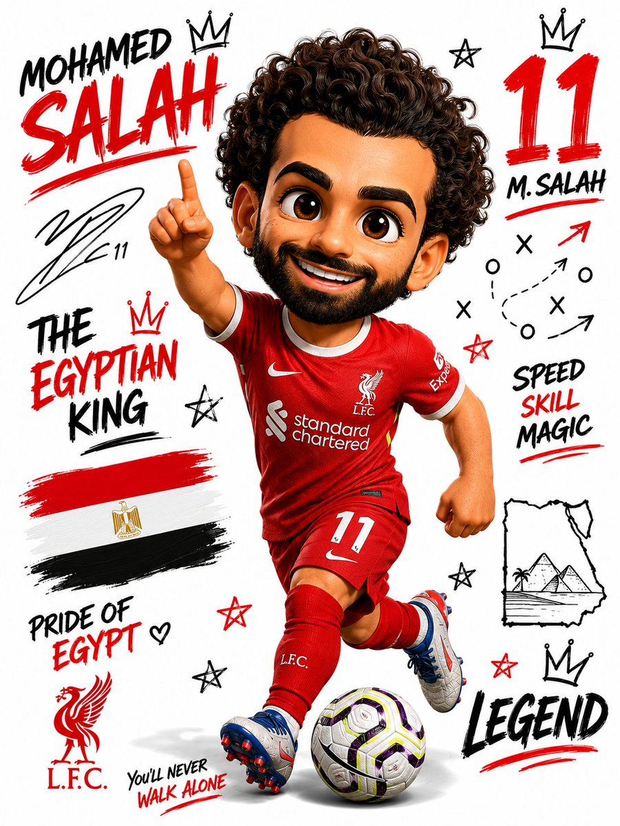 RizwanAly07's tweet photo. GPT images 2 on @Lart_AI 

https://t.co/8pXVxX835v

Prompt ⬇️ 
Create a premium 3D chibi football player illustration in a playful collectible sticker-art style.
The character should have an oversized head, expressive anime-inspired eyes, a small stylized body, and a cheerful energetic pose as if celebrating a goal, dribbling, or pointing toward the sky.
Wear the authentic national team or club jersey with accurate colors, shorts, socks, and football boots. Place a realistic football near the player's feet.
The background should be a clean white square canvas decorated with hand-drawn doodles, dynamic scribbles, arrows, stars, crowns, tactical sketches, signatures, jersey numbers, player names in bold graffiti typography, national flags, and team logos inspired by modern football sticker collections.
Style requirements:
• High-quality 3D cartoon rendering
• Cute chibi proportions (large head, small body)
• Smooth glossy textures
• Soft studio lighting
• Vibrant saturated colors
• Slight shadow beneath the character for depth
• Premium collectible sticker/poster aesthetic
• Dynamic action pose with a fun and energetic expression
• Ultra-detailed, polished, and social-media-ready artwork

Composition:
Centered character occupying most of the canvas, with surrounding doodles and typography arranged artistically without overcrowding the design.

Aspect Ratio: 3:4
Quality: Ultra HD, highly detailed, professional 3D illustration.