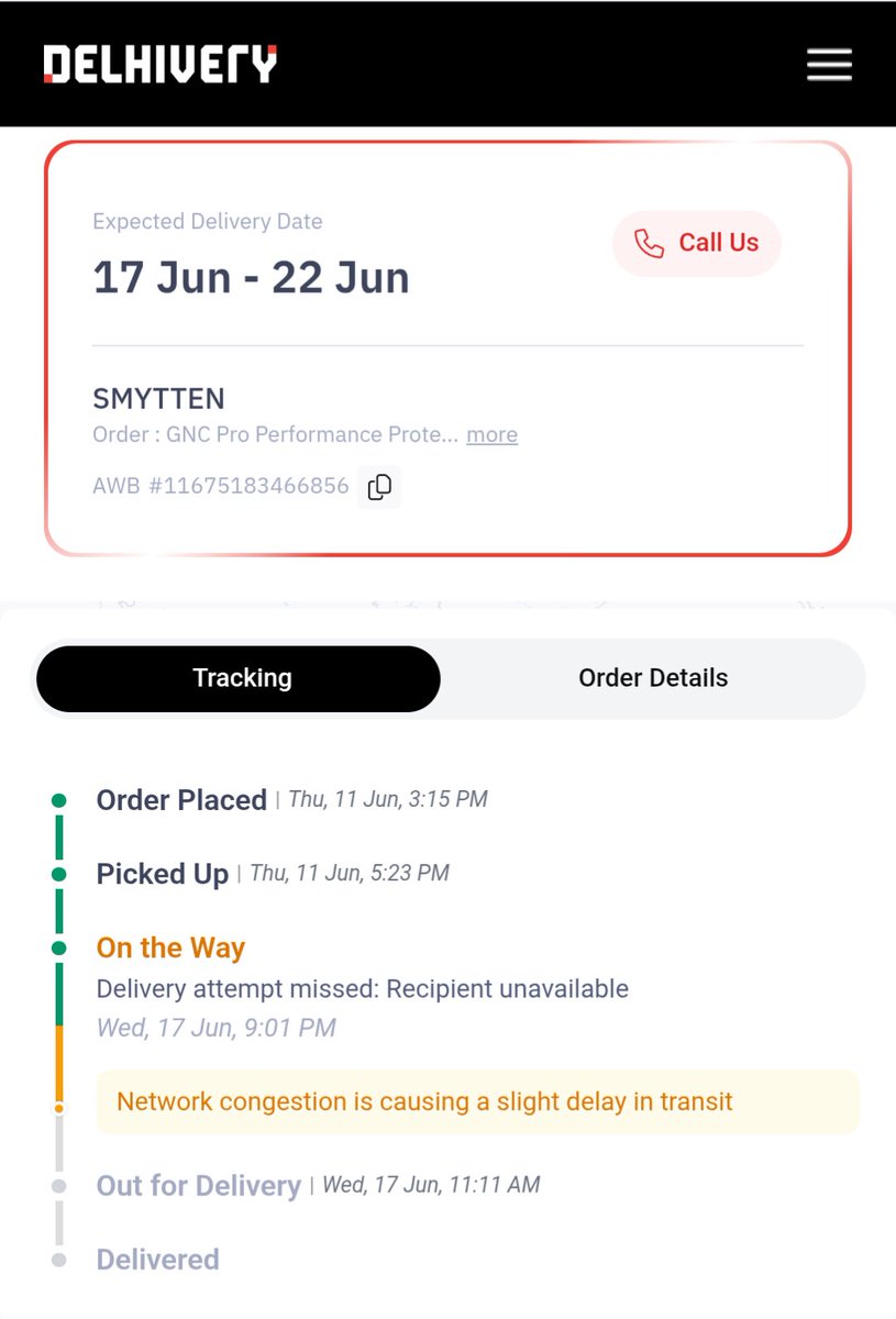 think_chiruly's tweet photo. Hi @delhivery,
What's going on with my order? This order reached my nearest hub on 15th June but still I have not received the delivery. I have not received any call from the delivery agent. Please look into this issue ASAP. https://t.co/OMZtSVmyAN