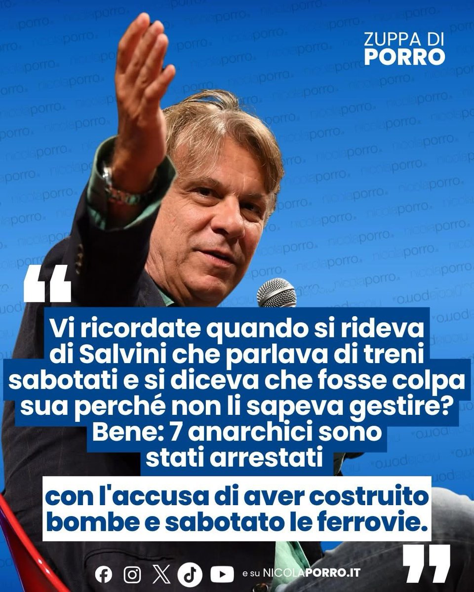 ClaudioDeglinn2's tweet photo. SALVINI UN MINISTRO DEI TRASPORTI INCOMPETENTE!
RITARDO DEI TRENI INACCETTABILI!
POI VIENE FUORI CHE DA ANNI I TRENI VENIVANO SABOTATI DA  ANARCHICI DI SINISTRA,CONTRO SALVINI E GOVERNO!
RICORDO GLI ATTACCHI DEL PD, M5S AVS E I GIORNALONI DI SINISTRA! REGIA UNIVA DIETRO? https://t.co/QE0Lir4rJT