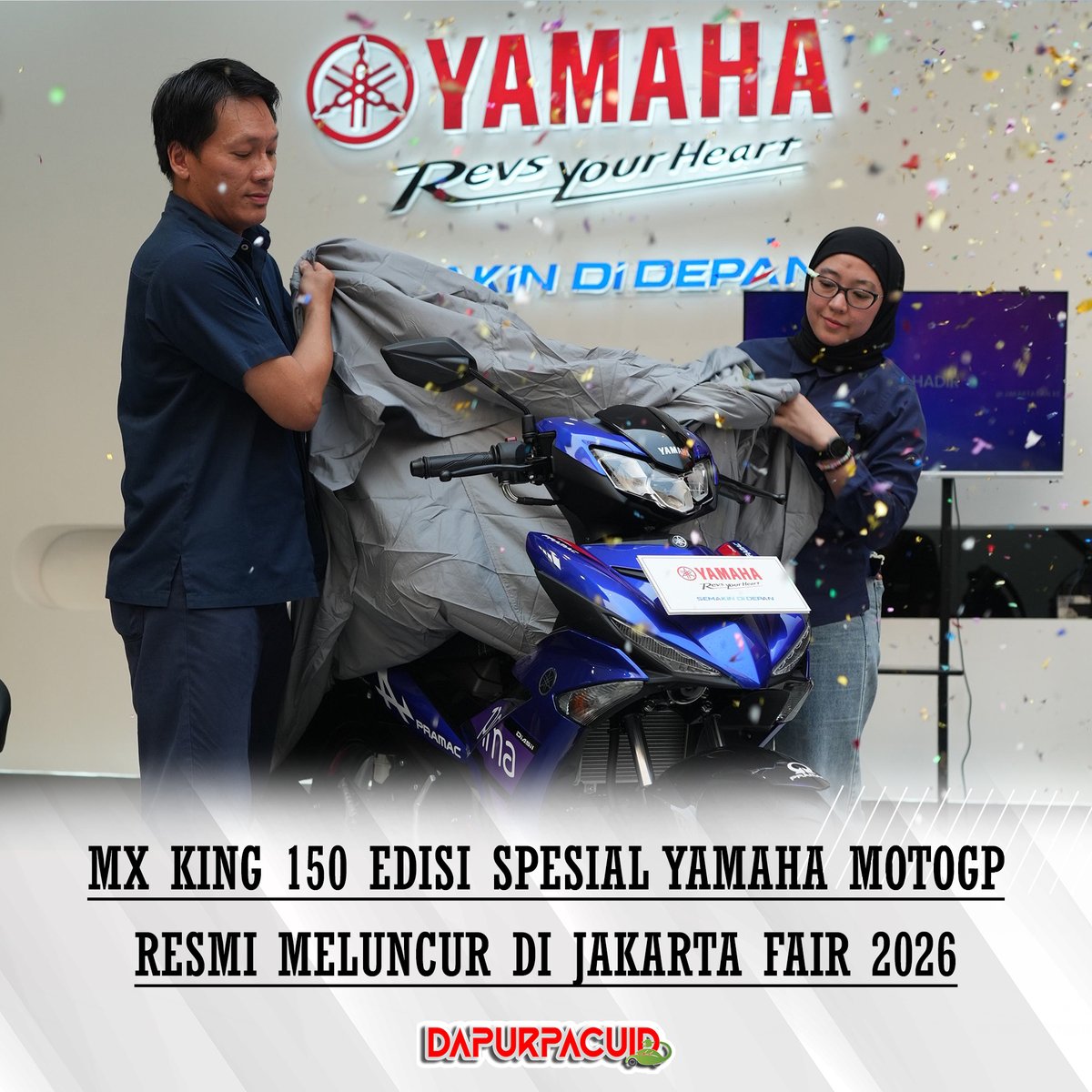 Dapurpacu_id's tweet photo. Yamaha Indonesia resmi meluncurkan MX King 150 edisi spesial Prima Pramac Livery di Jakarta Fair Kemayoran 2026.
#yamahaindonesia #mxking150 #primapramacyamaha #yamahamotogp #motorsports
@yamahaindonesia https://t.co/409ciy6Hb0