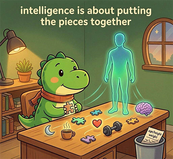 amir007_eth's tweet photo. Most AI agents are smart. But they work with a profile you filled out once. Age. Height. Weight. A few goals.
Sleepagotchi starts with something completely different: a continuous stream of YOUR real behavioural data.

Context is the difference

@sleepagotchi 
#sleep #healthy #ai https://t.co/ZotSGRAUUr