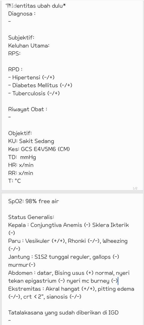 BaseFKIK's tweet photo. Dok! Boleh tau format bikin soap untuk lapor ke DPJP versi dokter, kah? Aku lagi bikin buat iship, biar beneran head to toe. Rasanya pas coass aku ga maksimal. Thank you in advance, dok 🙏🏼 https://t.co/tni1l6wsVs
