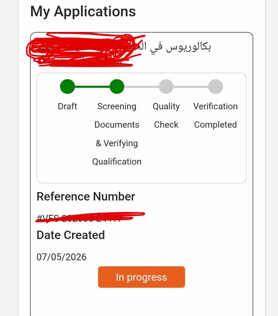 NessreenHelmy's tweet photo. @VFSGlobal 

My university has already signed the certificate, but my application status has not been updated yet. I submitted the request on May 8th. Could you please update it? 
@vfsglobalcare https://t.co/uwnXged7ge