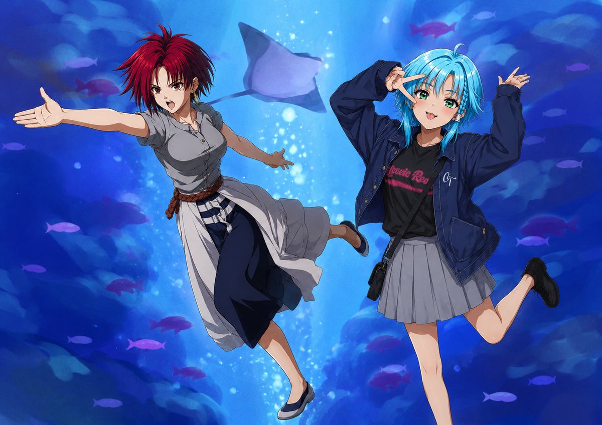 kittyphil223485's tweet photo. DNA²の葵かりんとイリア（I・Я・I・A）を令和風アニメデザインでAI生成してみた。
#DNA2 #葵かりん #IRIA #イリア #ZEIRAM #ゼイラム #AIイラスト #ファンアート https://t.co/iaD94OLVuV