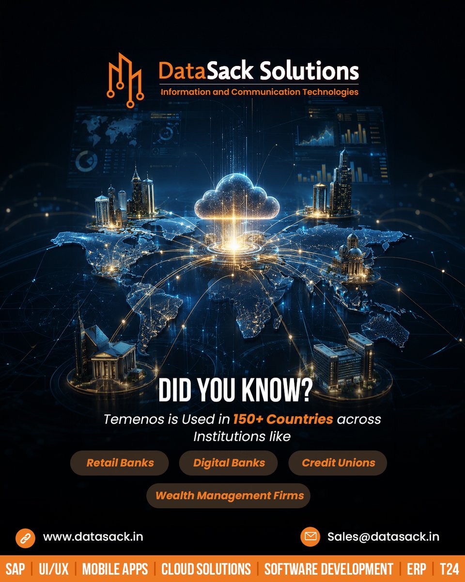 datasack's tweet photo. 🌍 Did You Know?

Temenos powers financial institutions in over 150 countries, helping banks and financial organizations accelerate digital transformation, enhance customer experiences, and drive operational efficiency.

🌐 https://t.co/C5GK05SKrM
📧 Sales@datasack.in

#Temenos https://t.co/24LGgEBHiS