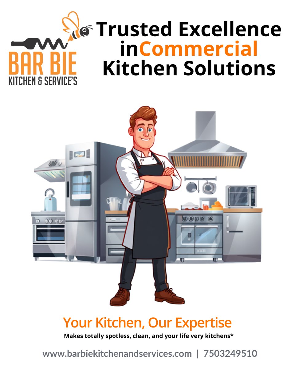 services88080's tweet photo. 🍽️ “Barbie Kitchen & Services – Your trusted partner for commercial kitchen manufacturing, planning, and complete setup solutions.”
#BarbieKitchen #CommercialKitchen #KitchenConsultant #KitchenEquipment #RestaurantKitchen #HotelKitchen #KitchenSetup https://t.co/QBDcY5KS7r