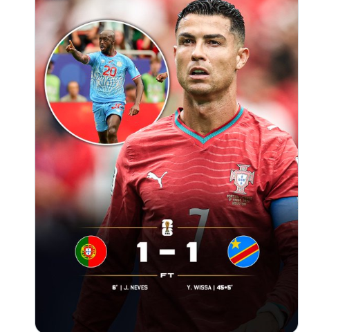 fulhaminfo's tweet photo. FT: 🇵🇹 Portugal 1-1 Congo DR 🇨🇩 https://t.co/LV1IrAHU7o