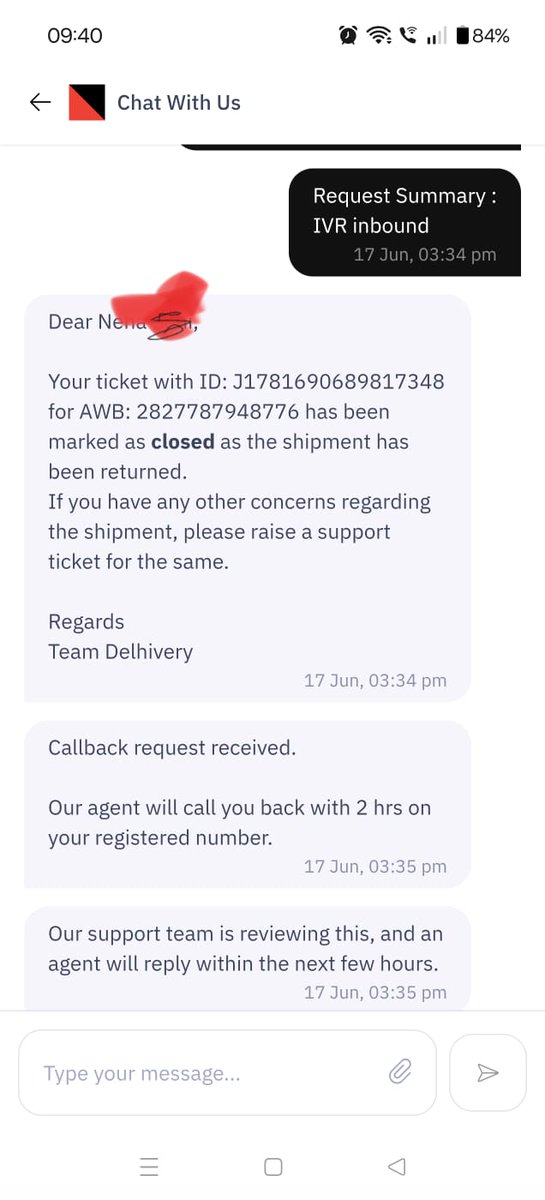 nitinsoni_83's tweet photo. @delhivery how much i has to follow up. U said team has connected with you over email but no email received, rather case is closed. See attached ur team has closed issue without a resolution. @surajsaharan

@help_delhivery not sure other courier like @BlueDartCares also does same https://t.co/5CjvH5Afgu