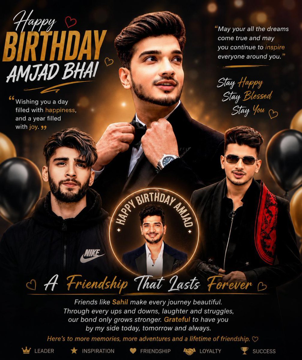 IAM_SAAHIIL's tweet photo. Wish You Many Many Happy Returns Of The Day Amjad Bhai May Allah Bless You May All Your Dreams Comes True Always Be With Us 💐🎂🤍
@TheLeader786 https://t.co/hFVzDR1AbM