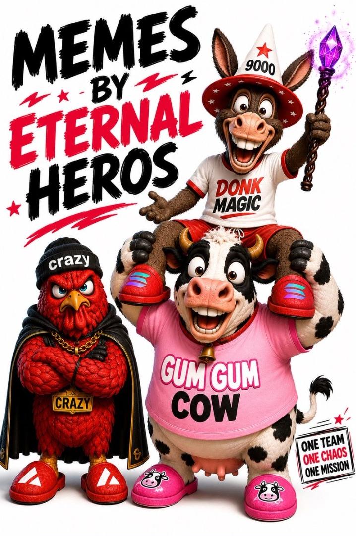 Alpacaclan1's tweet photo. @Eternal_HeroS One universe. Three mascots. Infinite possibilities. 🔥
Give me the 🫏 #DONK collectible first!
$Gumleys #GumGumCow #BubbleGum #Collectibles #DesignerToys #Wrigleys #MemeCulture #CrazyFormChallenge https://t.co/e2fJbiwYmQ