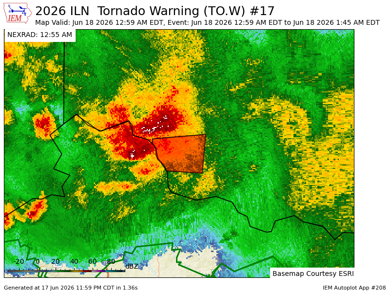 glwx_'s tweet photo. ILN issues Tornado Warning [tornado: RADAR INDICATED, hail: 0.00 IN] for Clermont [OH] till 1:45 AM EDT https://t.co/u2ZnCaD1eo https://t.co/9ganO8dxWH