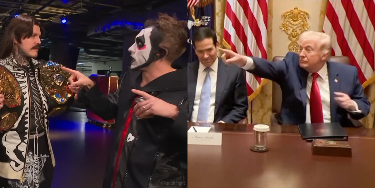 PunditFight's tweet photo. @FadeAwayMedia Danhausen acknowledges the “reverse curse” is a thing.
Danhausen should get a White House invite too. A run up for a SummerSlam showdown. https://t.co/tnRA0HlxQa