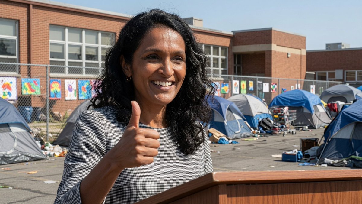 lalovestrump's tweet photo. Keep Drug Encampments By Schools ! 

Vote @nithyavraman ! https://t.co/cEzT1rH0Yi