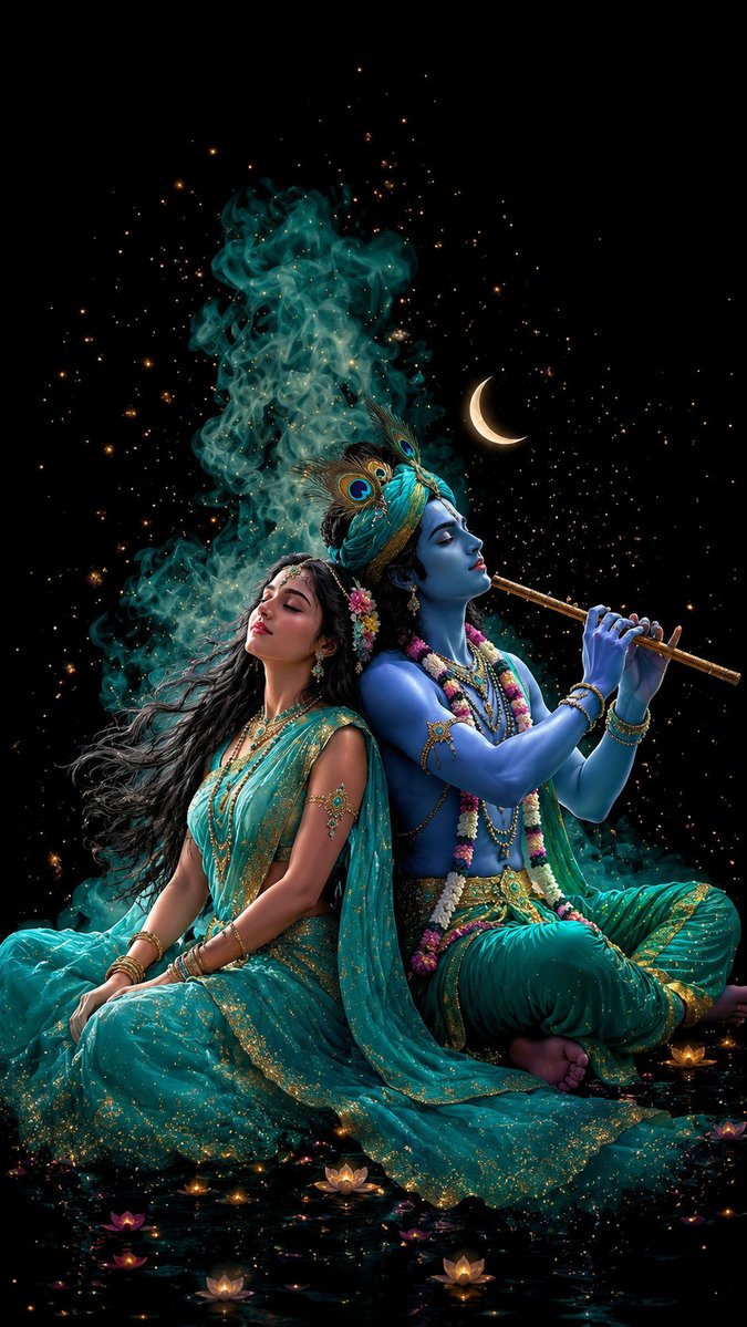 RadhaGlory's tweet photo. 💖 Lost in the rhythm of divine love where Radha dances and Krishna’s flute touches the soul 🦚🎶✨🌸 https://t.co/AZ5xqYcu03