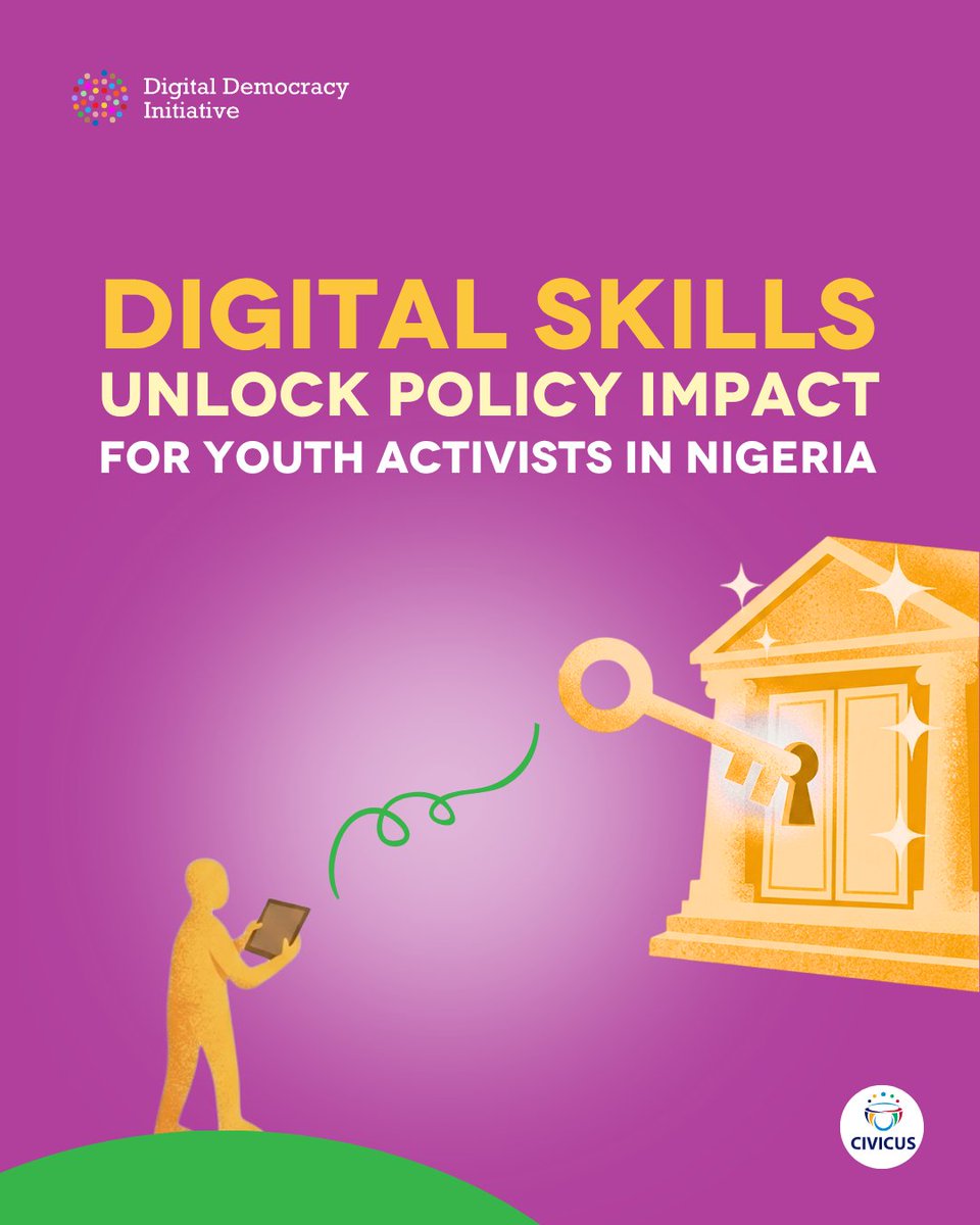 CIVICUSalliance's tweet photo. Digital skills don’t just build capacity. They open pathways to policy engagement! 
In Nigeria, @YandyTech used a Digital Resiliency Grant to support youth-led groups moving from limited visibility to active participation in digital &amp; civic spaces. 
➡️https://t.co/Vsi1w1ANVQ https://t.co/HPGtlWKBi6