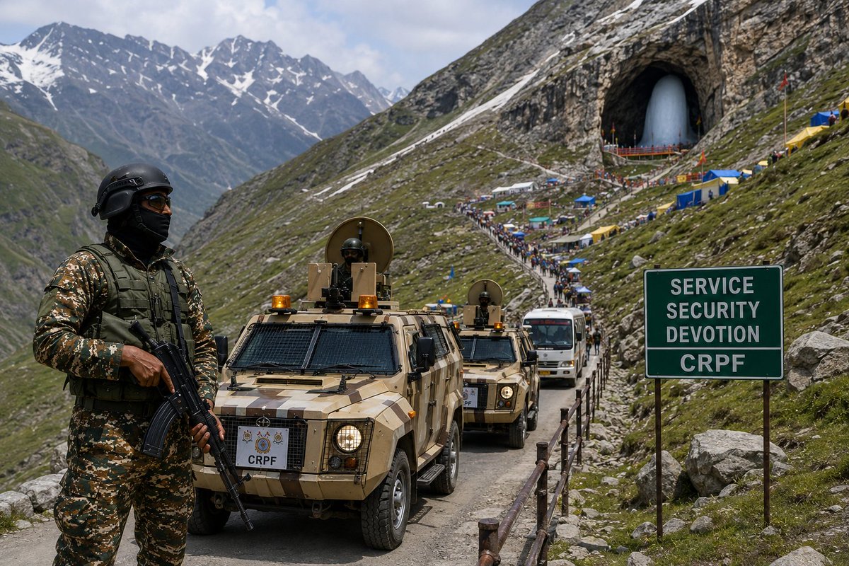 bunt2me's tweet photo. Every safe darshan begins with a secure journey.
CRPF remains committed to safeguarding pilgrims through continuous surveillance, assistance and coordinated security measures throughout the Yatra route.
"Safety Assured, Faith Endures
#CRPF #CRPFFirst #AmarnathYatra #PilgrimSafety https://t.co/JXavSWZxzs