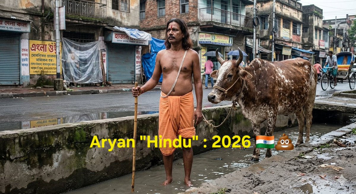 Vishwagury's tweet photo. @Warlock_mohit "Average Cow Poop" worshipping Indian 💩🇮🇳 https://t.co/prtDmrQ45q