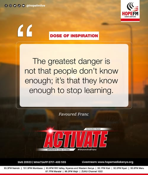 HopeFMLive's tweet photo. Daily Dose of Inspiration on #Activate.
#DoseOfInspiration
#SharonAndFranc https://t.co/WbTnqLVKAl