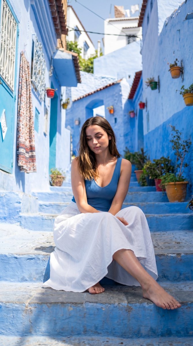 Mediterranean Alley Realistic Portrait
