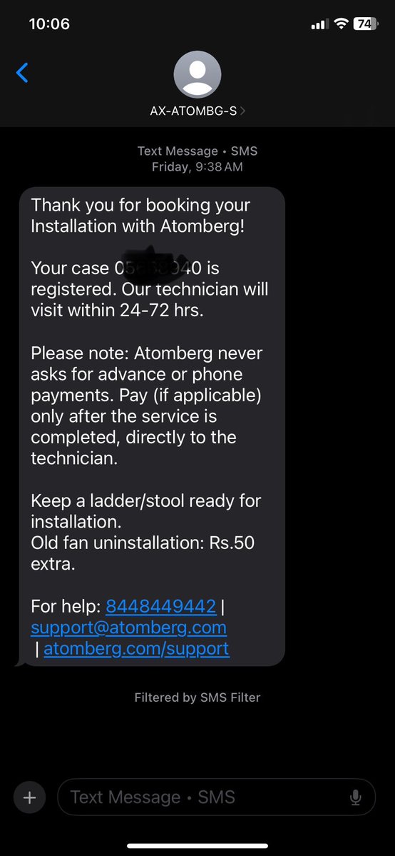 SiddikKick's tweet photo. Social Awareness: The Illusions of Atomberg's "Urgent" Service
highly disappointed with @atomberg_tech 
#BadService #ConsumerAwareness #CustomerService #Havells #Atomberg 
#JagoGrahakJago
#ConsumerAwareness #BLDCFans #ConsumerRights https://t.co/lxNgDQ0VdY