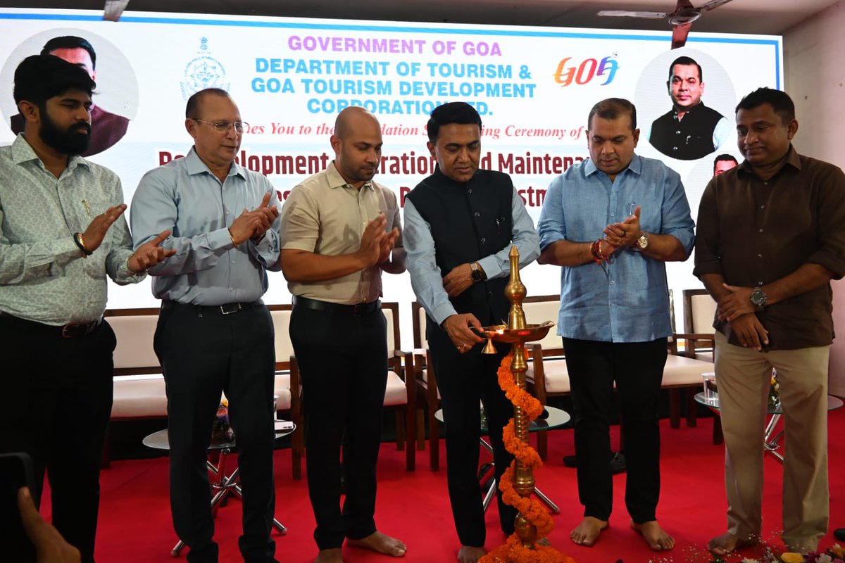 TourismGoa's tweet photo. A major boost to North Goa’s tourism infrastructure as the Foundation Stone was laid for the redevelopment, operations and maintenance of Mapusa Residency under the Private Investment Mode.

Set to become a flagship property of GTDC, the project will strengthen Goa’s hospitality sector, promote sustainable tourism, and enhance visitor experiences.

#IncredibleGoa #MapusaResidency #GoaTourism #TourismInfrastructure #SustainableTourism