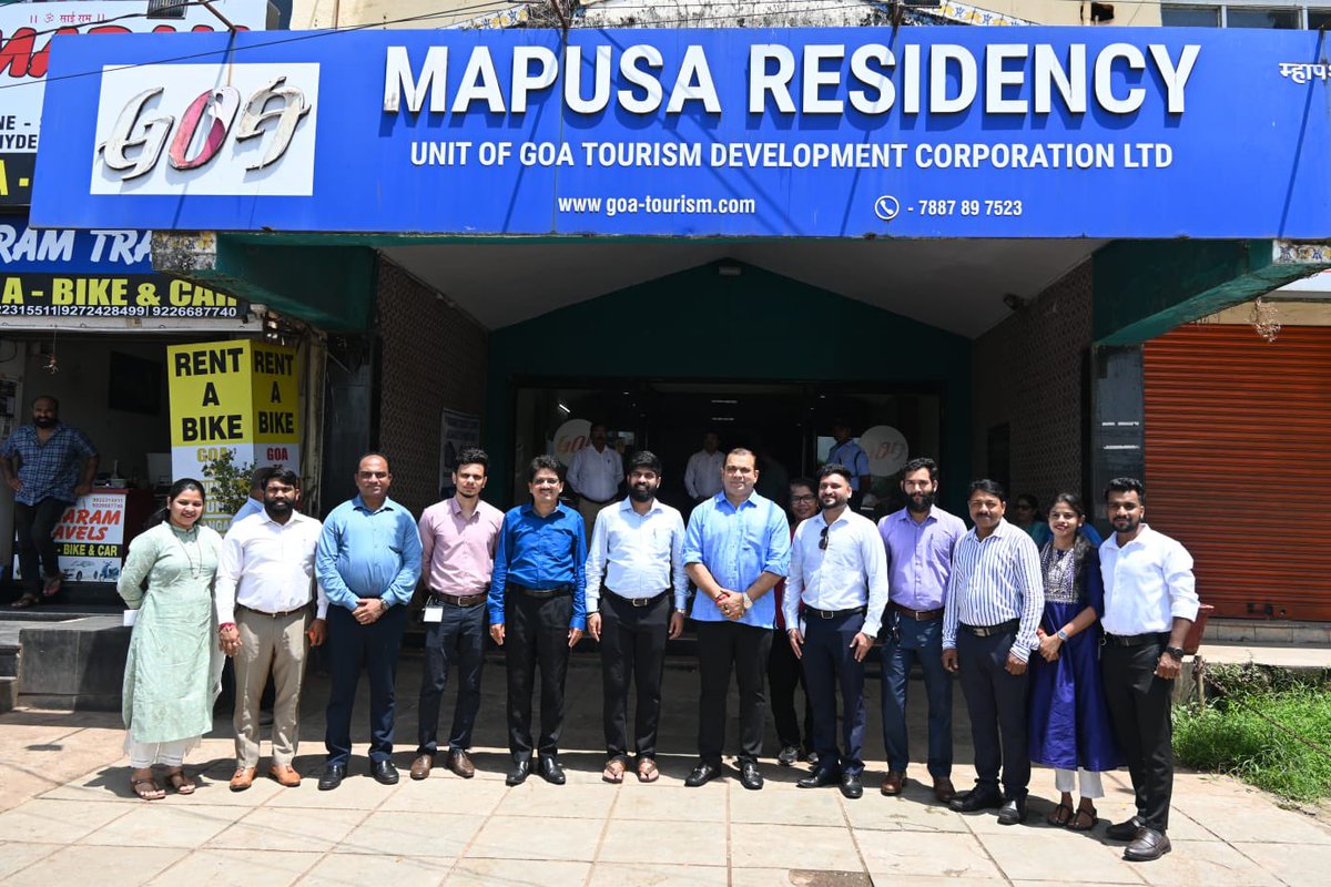 TourismGoa's tweet photo. The ceremony was held at the auspicious hands of Dr. Pramod P. Sawant, Hon’ble Chief Minister of Goa, in the presence of:

Shri Rohan A. Khaunte – Hon’ble Minister for Tourism, IT, Electronics & Communications, Printing & Stationery

Shri Kedar J. Naik – Chairman, GTDC Ltd. & MLA, Saligao Constituency

Shri Joshua Peter De Souza – Deputy Speaker, Goa Legislative Assembly & MLA, Mapusa Constituency

Shri Delilah Lobo – MLA, Siolim Constituency & Vice Chairman, ESG

Shri Glenn Ticlo – Former MLA

Shri Kuldeep Arolkar – Managing Director, GTDC Ltd.