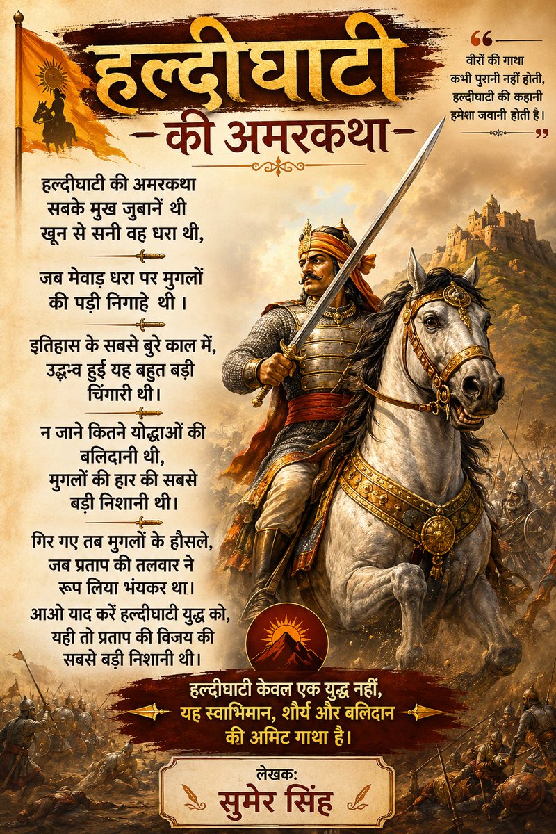 Sumerparmar7773's tweet photo. #हल्दीघाटी https://t.co/0HGlBsah6k