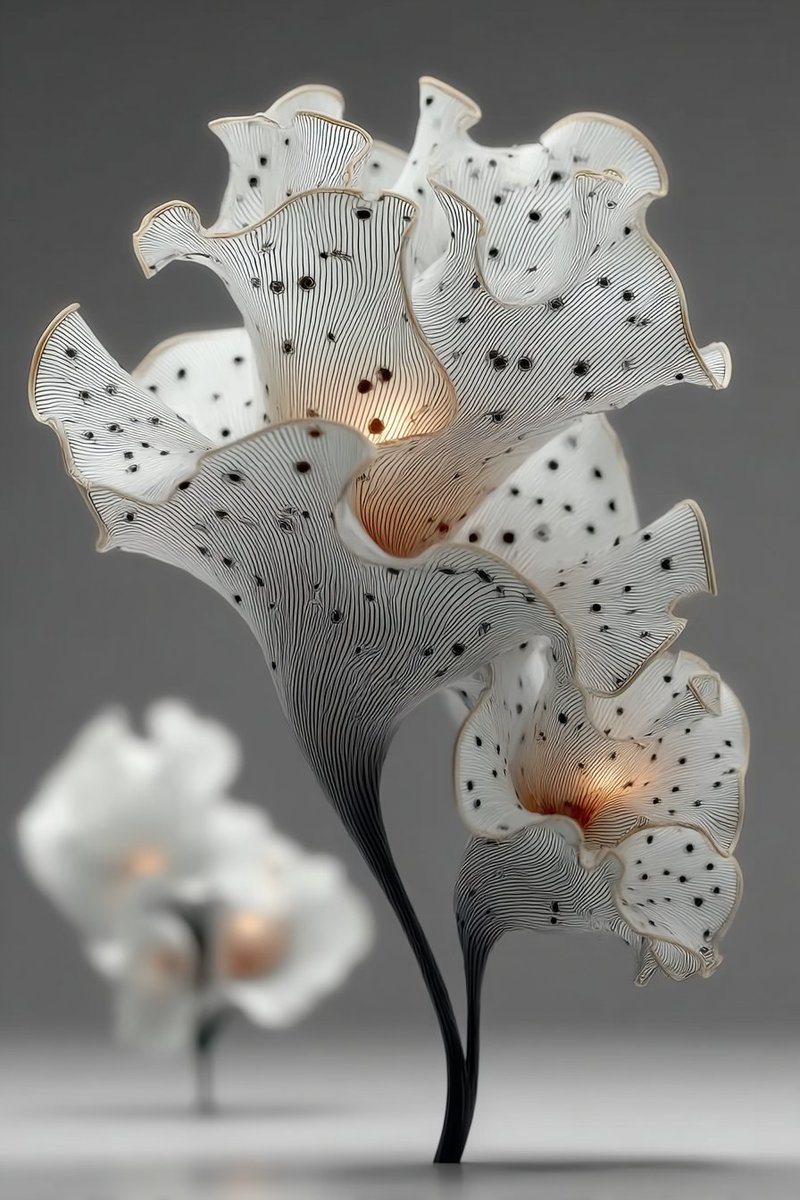 phokuinc's tweet photo. Coral-inspired petals woven from light, curves, and silence. #DesignArt #DigitalSculpture #GenerativeArt https://t.co/XETdXiL2H4