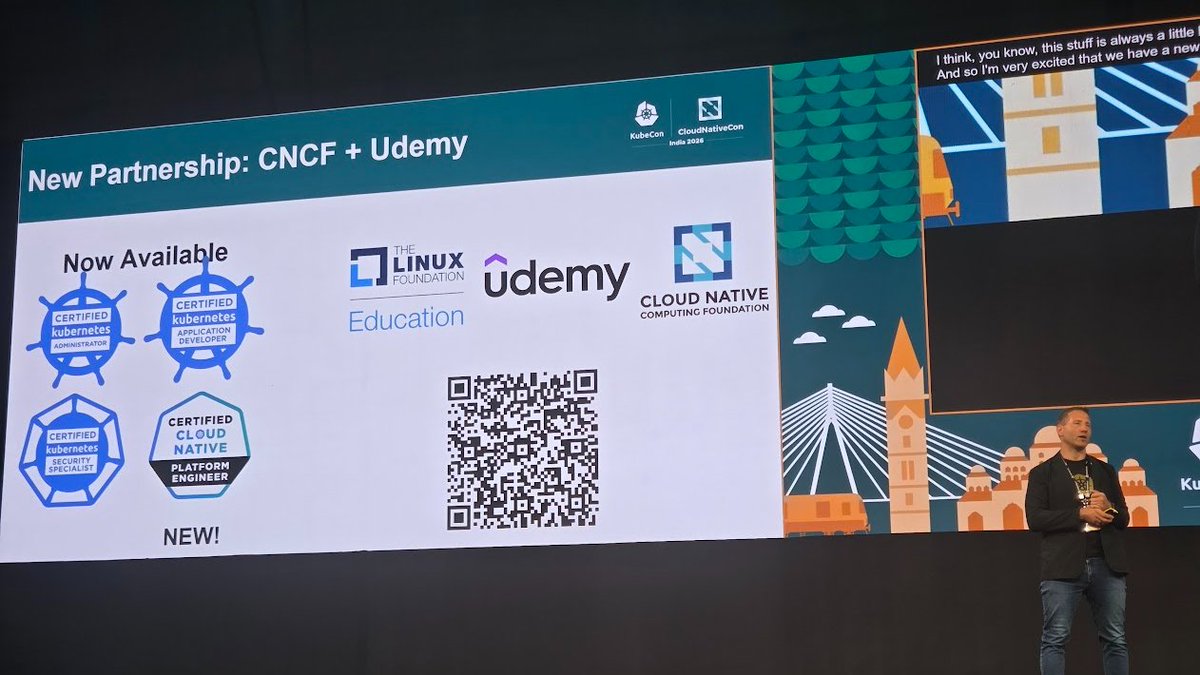 CloudNativeFdn's tweet photo. Big update for your #CloudNative journey! 

CNCF and @Linux_Education are partnering with @Udemy to bring you a unified training & certification path. 
Now, you can buy high-quality training and your official CKA, CKAD, CKS, or CNPE exams together in one seamless, frictionless bundle directly on Udemy.

Fewer steps, faster upskilling, and industry-standard credentials!

Get started today! https://t.co/3cSKKxbdiL
