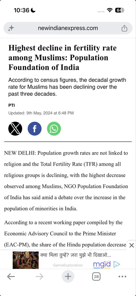 yashsaveer's tweet photo. @goodlifebhopal @stats_feed Wake up to reality the sharpest decline in fertility rate is among Muslims there fertility rate will remain high for next 1-2 generations due to lack of education and awareness it will gradually fall down they won’t be becoming 2/3rd of Indian population apart in your dreams https://t.co/yIUG6YACDj