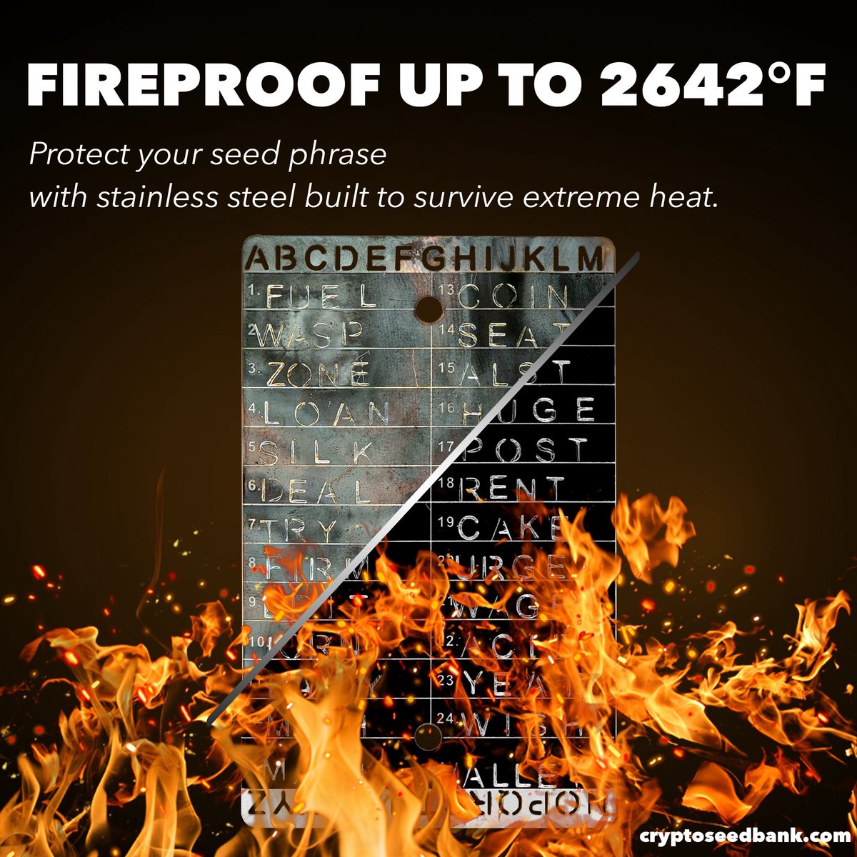 TreasuryOS's tweet photo. Most think metal backups are just for BTC seed phrases.

A friend brought me @cryptoseedbank last week &amp; it hit me, why stop there?

Fireproof up to 2642°F, it is perfect for master passwords, 2FA keys, &amp; vital personal info.

Secure everything that matters. 🔒👇 https://t.co/PhcjmyXzLU