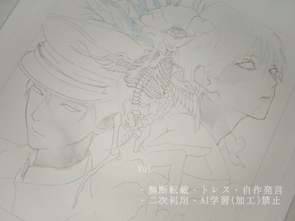 Yui_1o27's tweet photo. 昨日から色塗りが始まりました。

#イラスト
#アナログ絵

#illustration
​#handdrawn
#OriginalArt

Xさん静かになると思いますが(嬉しいとか言わないで)
ちゃんと生きてます☼ https://t.co/HAFh0NUHPq