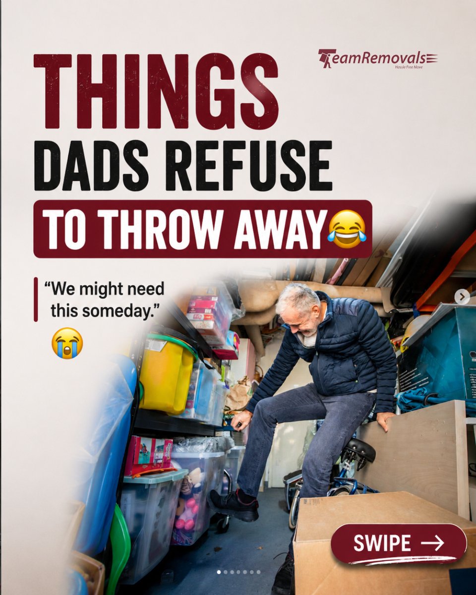 Team_Removals's tweet photo. π Every family has THAT dad.
The box of cables.
The broken chair.
The paint cans from 2011.
And somehow⦠they all survive every move.
Tag him before he says:
"We might need this someday."
#TeamRemovals #MelbourneRemovalists #RemovalistsMelbourne #MovingHouse #MovingDay https://t.co/BGyTEHGgET