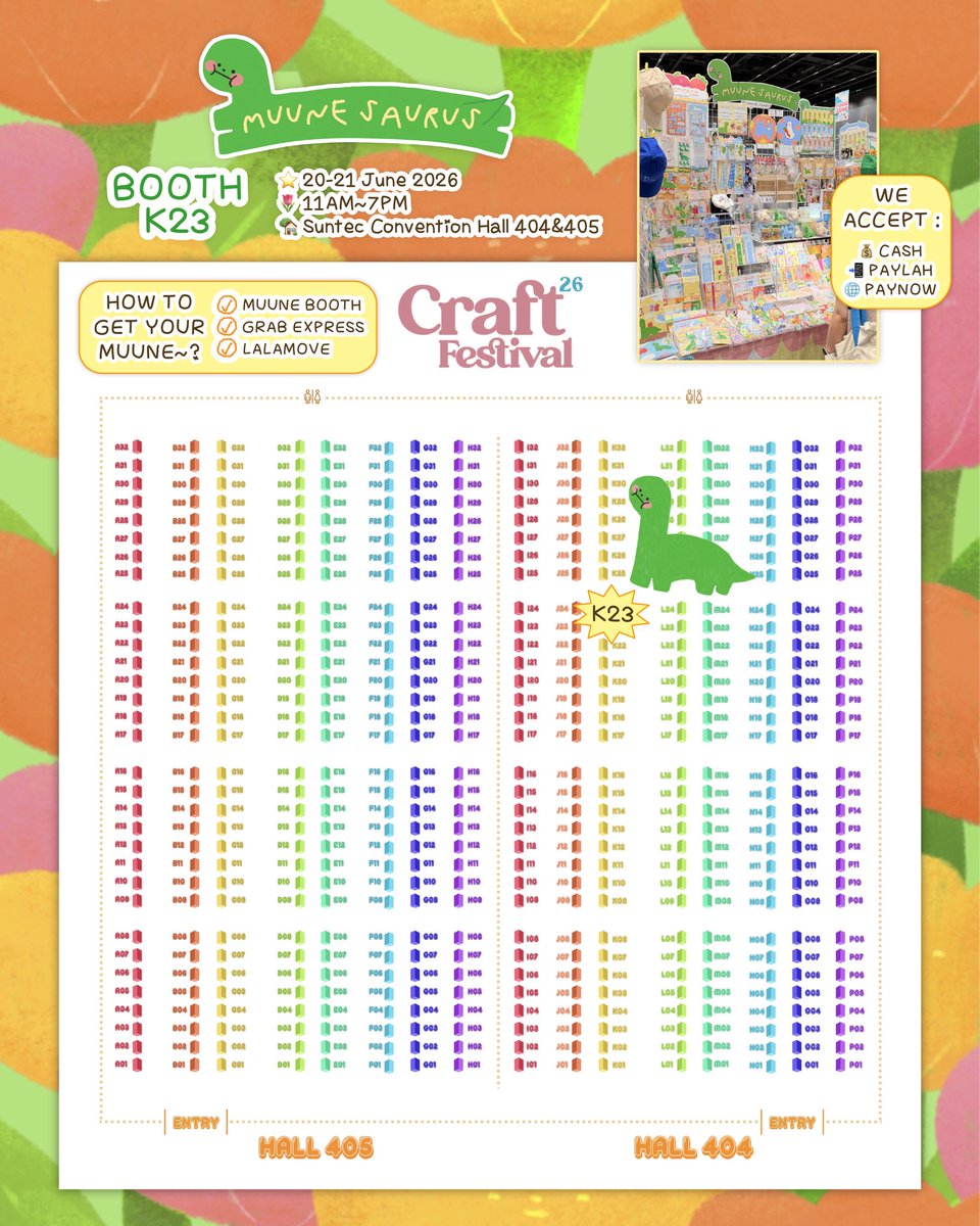 muunesaurus's tweet photo. 𝑴𝑼𝑼𝑵𝑬 𝑪𝑨𝑻𝑨𝑳𝑶𝑮🍎🦖📒🌷🐈🩵🪿🥕✨ 
the wait is over~! MUUNE miss you🥹 see youuuuu~!

🇸🇬craft fest sg
⭐️20-21 jun 2026
⏰11am-7pm
📍suntac convention hall 404&amp;405
🏡booth K23

🛵grab express / lalamove

#craftsg #craftfestsg #singapore #CelebratingCreativity https://t.co/bTuLrFDxWX