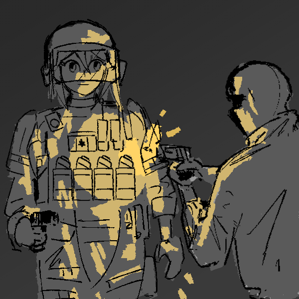 MizatoMiyazaki's tweet photo. When the terrorist (terrorist) unloads his magazine of dollar store 9mm directly into your brand new vest. https://t.co/H5iUSmdtry