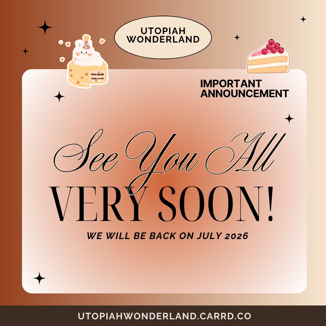 UTOP1AH's tweet photo. UTOPIAH WONDERLAND
IMPORTANT ANNOUNCEMENT
—
Greetings, Utopian! We’d like to apologize for our absence. We’re so thankful for your continued support and love for Utopiah until now. Give us a little more time to comeback stronger after we resume our preparation. https://t.co/AOZielJFm5