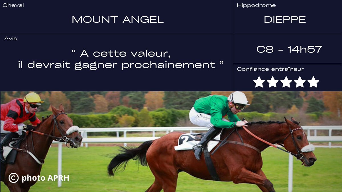 EcurieSeror's tweet photo. #Dieppe 1⃣4⃣ partants 5/5

⭕️ Prix du Jardin des Poivriers

🐴 INNER SUCCESS
🧑‍✈️ B. Frost

🐴 MOUNT ANGEL
🧑‍✈️ K. Nabet https://t.co/yv0QuDuvgK