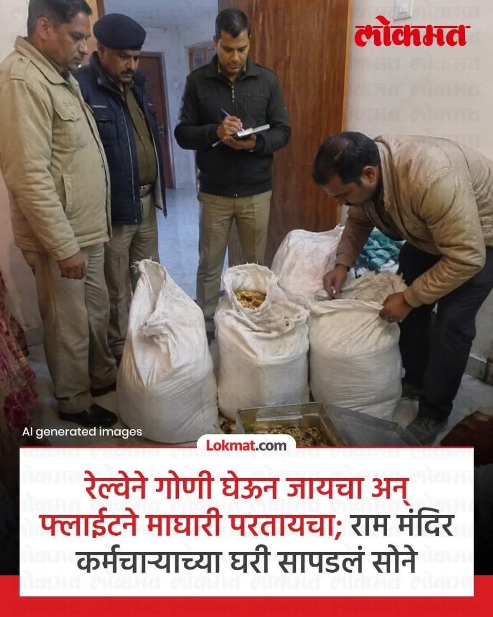 TheAnilkumarG94's tweet photo. काही वर्षा पूर्वी राहुल गांधी चौकीदार ही चोर हें मनले होते ते सत्य होतांना दिसत आहे. 

राम मंदिर हे कोट्यवधी हिंदूंच्या श्रद्धेचे प्रतीक आहे. त्यामुळे मंदिर ट्रस्टशी संबंधित व्यक्तींवर आर्थिक गैरव्यवहाराचे संशय निर्माण होत असतील, तर ते अत्यंत गंभीर आणि चिंताजनक आहे.

देणगीच्या पैशांचा आणि मंदिराच्या व्यवस्थापनाचा हिशेब पारदर्शक असायलाच हवा. जर तपासात कुठल्याही प्रकारची अनियमितता, भ्रष्टाचार किंवा गैरव्यवहार सिद्ध झाला, तर संबंधित कितीही प्रभावशाली व्यक्ती असली तरी तिच्यावर कठोर कारवाई झाली पाहिजे.

रामाच्या नावाने राजकारण करणारे आणि नैतिकतेचे धडे देणारे लोक आता मौन का बाळगत आहेत? श्रद्धेच्या नावावर जमलेल्या प्रत्येक रुपयाचा हिशेब जनतेला मिळालाच पाहिजे. कारण राम मंदिर हे कुणाच्या खाजगी मालमत्तेचे नव्हे, तर संपूर्ण देशाच्या श्रद्धेचे केंद्र आहे.

“जय श्रीराम”च्या घोषणा देणे सोपे आहे; पण रामाच्या नावाने आलेल्या देणग्यांचा पारदर्शक हिशेब देणे ही खरी परीक्षा आहे. सत्य काहीही असो, ते देशासमोर आलेच पाहिजे. 🔥✊
