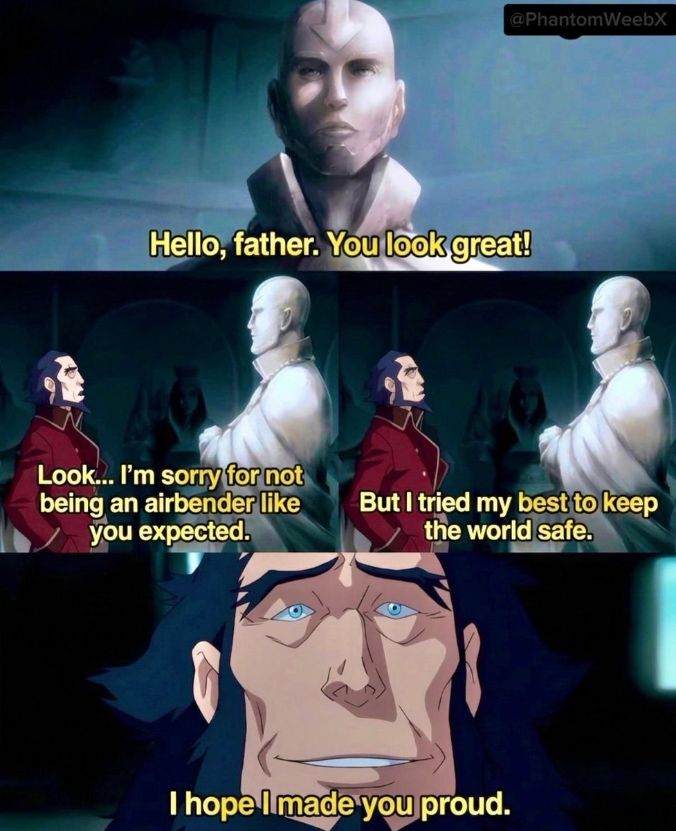 PhantomWeebX's tweet photo. Bumi made Aang proud without ever airbending. Real father-son moment https://t.co/sIPJujfvBe