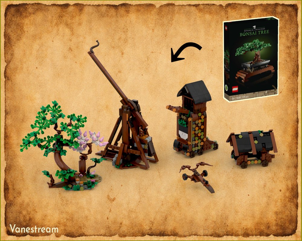 Rebrickable's tweet photo. Turn your Bonsai Tree into the Medieval Siege Engines by Vanestream #MOC-265224 #lego #rebrickable #legomoc #alternatebuild https://t.co/NZwzo576qc