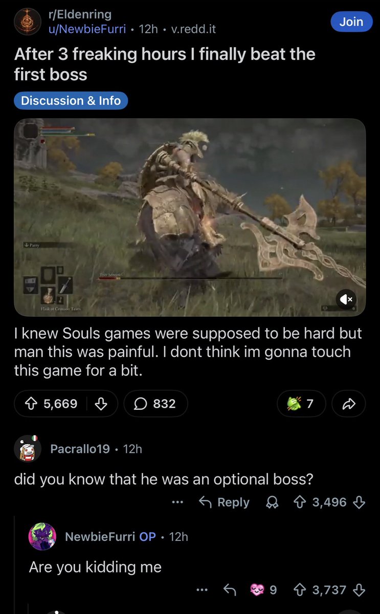 beyond_jon's tweet photo. @NightreignNews Dude, You didn’t even post the best part of this 😂😂 https://t.co/4esWoeaUCn