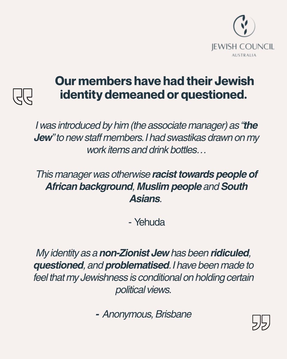 jewishcouncilAU's tweet photo. Read some of the powerful testimony we gathered from JCA supporters as part of our submission provided to the Royal Commission over the weekend.

The full submission is available at: https://t.co/CbTQnOy2IK https://t.co/Zn6DiApiRa
