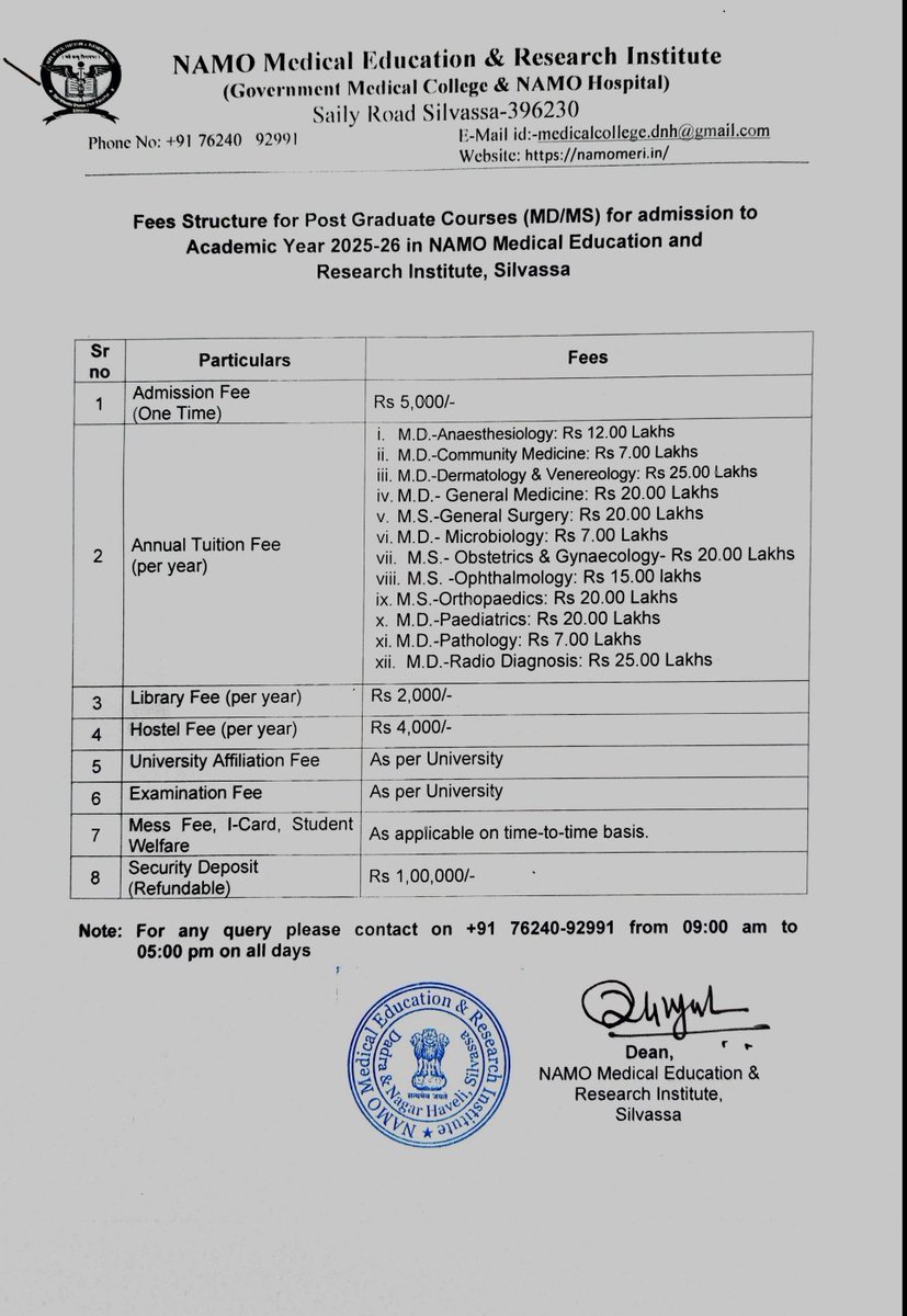 AnkitBaria19's tweet photo. @Indian__doctor @Indian__doctor sir look at this, fees of NAMO MEDICAL COLLEGE SILVASSA (GOVT.) .....this has been happening in Union territories of India from last 11 years....and this is the result....UT is testing ground for the country and Govt has become full Mafia.... https://t.co/AjT7KcQHNq
