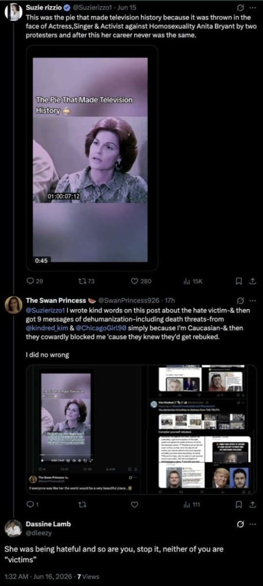 SwanPrincess926's tweet photo. @X @Support 

After the 2 racists threatened my life &amp; blocked me-for being Cacuasian-then @dleezy called me "hateful" due to my race-by despite her typing they were hateful to me she then typed I am too-insinuating I'm hateful for existing-&amp; then blocked me too

Ban @dleezy too https://t.co/MeoNvfbmd1