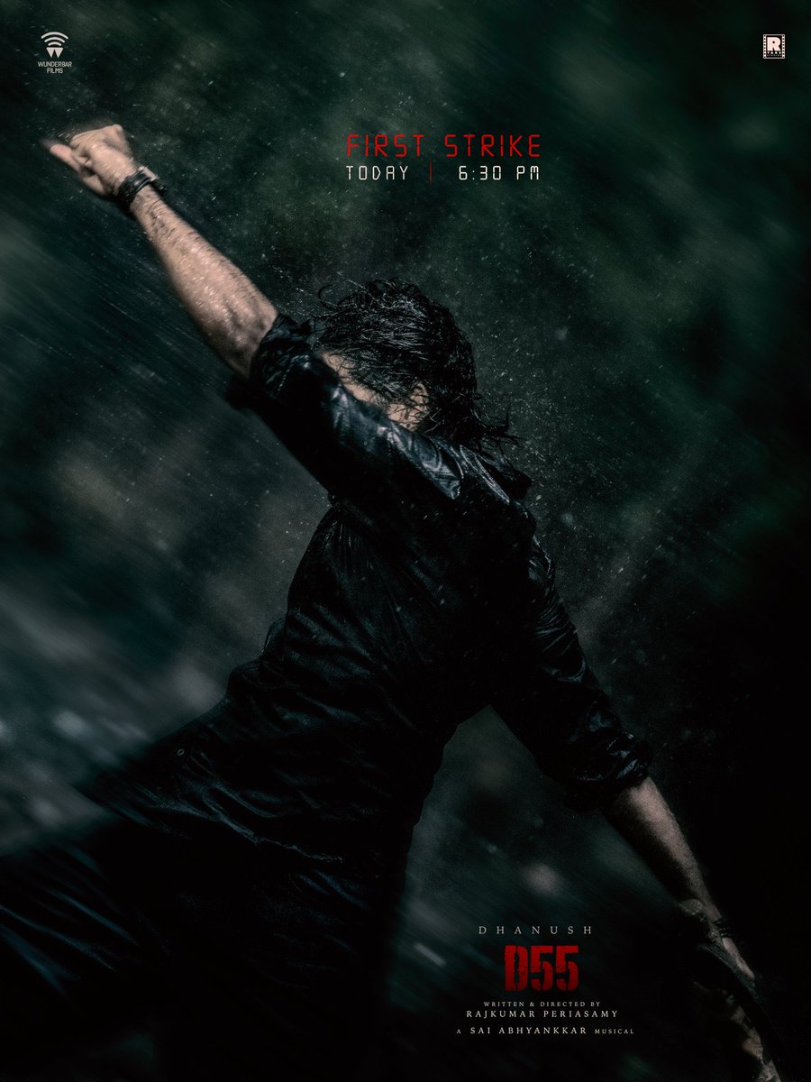 OnlyCinema007's tweet photo. #D55 First Strike drops at 6:30 PM ⚡️
Get ready to witness the STORM ⏳🔥
Starring-
@dhanushkraja @mammukka @Sai_Pallavi92 @sreeleela14
@Rajkumar_KP Directorial 🎬
@SaiAbhyankkar Musical🎶
#CodeRed
Get ready for the Glimpse and Title
D nation🤩 https://t.co/qX89GpocQl