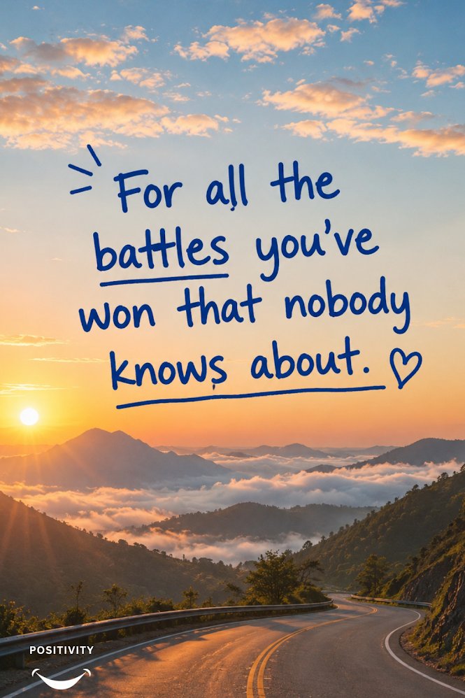 PositivitySaid's tweet photo. For all the battles you've won that nobody knows about, I'm proud of you. https://t.co/21CHBUd5gn