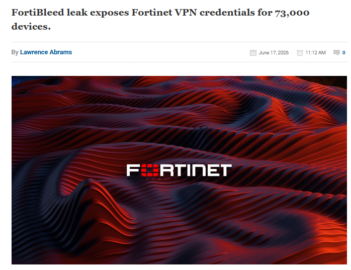 H4ckmanac's tweet photo. ‼️FortiBleed Leak Linked to Massive Fortinet Credential Harvesting Campaign

Security researcher Bob Diachenko discovered the FortiBleed leak, exposing Fortinet/FortiGate VPN credentials for 73,932 firewall URLs across 21,632 domains in 194 countries. 

A Russian-speaking threat actor allegedly conducted a large-scale credential harvesting campaign involving 1.16 billion attacks against 320,777 FortiGate devices and 2.1 billion attempts against 163,650 Microsoft SQL Server systems.

Source: https://t.co/qXnFd7sx7y