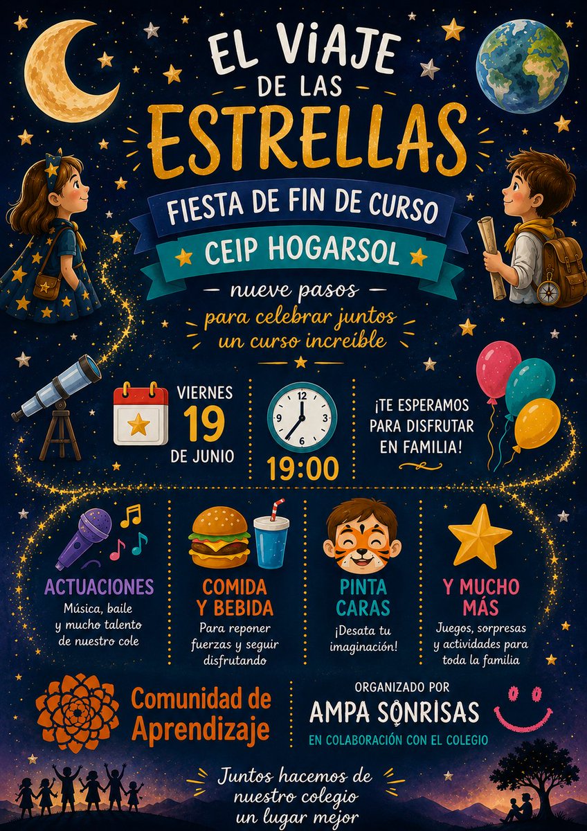 DigitalHogarsol's tweet photo. Mañana es el día, os esperamos en nuestra Fiesta de Fin de Curso. Un gran día para compartir todo lo que hemos preparado. Nos vemos a las 19:00.
@hogarsolampasonrisas https://t.co/Eaei6XOgsi