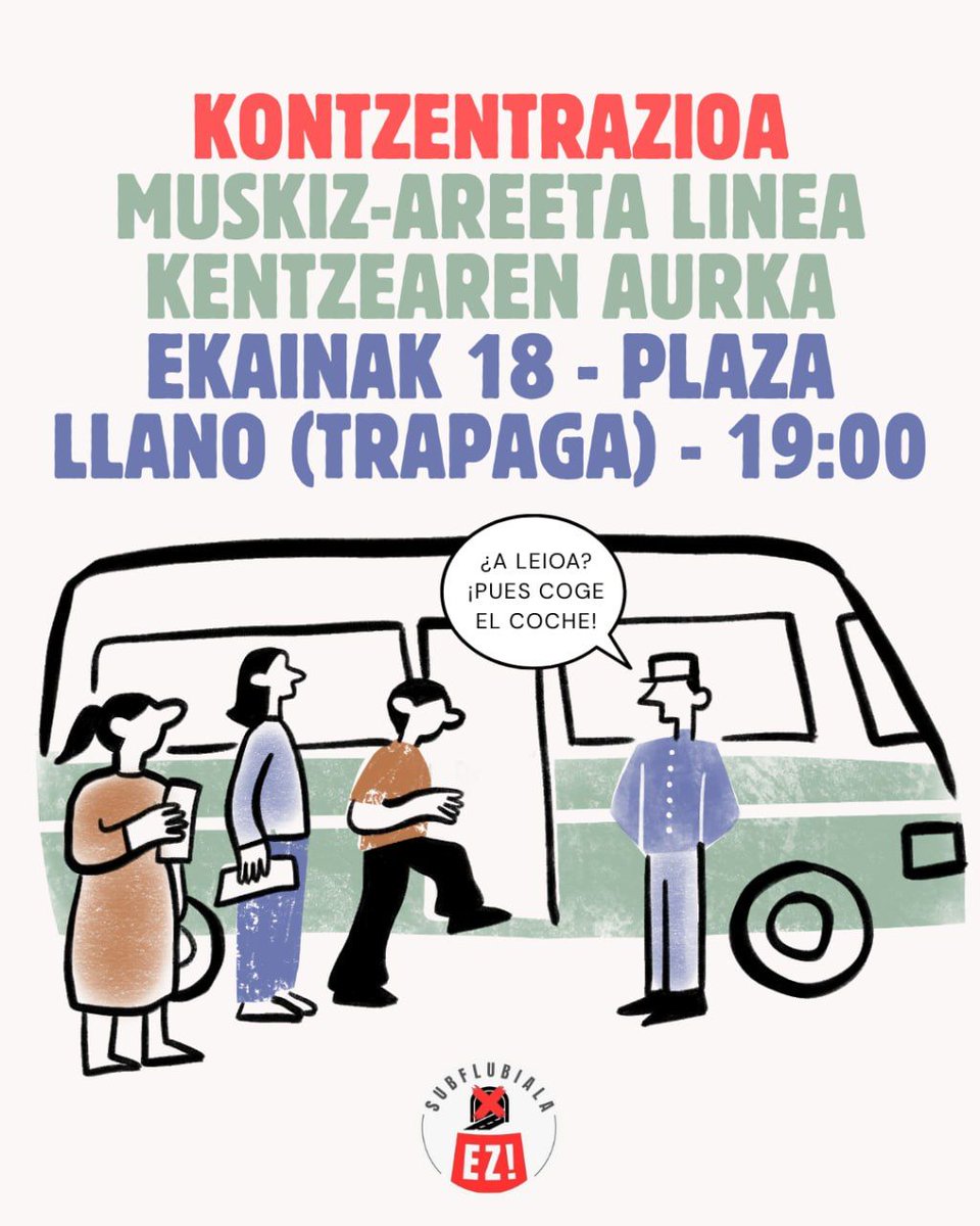 subflubialaez's tweet photo. Hoy nos movilizamos en Trapaga a favor del transporte público!
No a la supresión de la línea Muskiz-Areeta!

El dinero del Subfluvial, para el transporte público! https://t.co/xYybDHxuSn